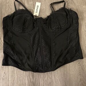 Garage Black Mesh Bustier